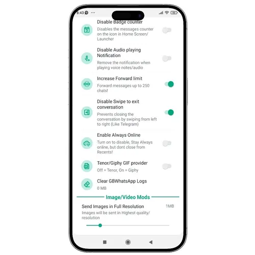 Power tools — GB WhatsApp screenshot