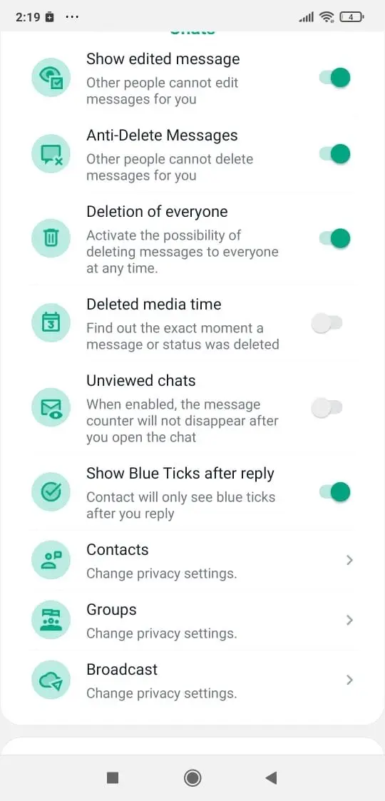GB WhatsApp screen 3
