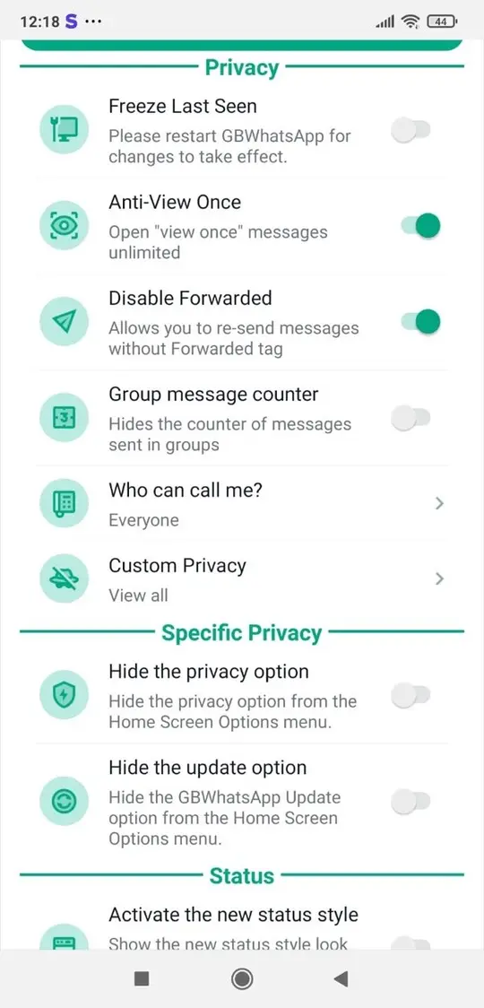 GB WhatsApp screen 5